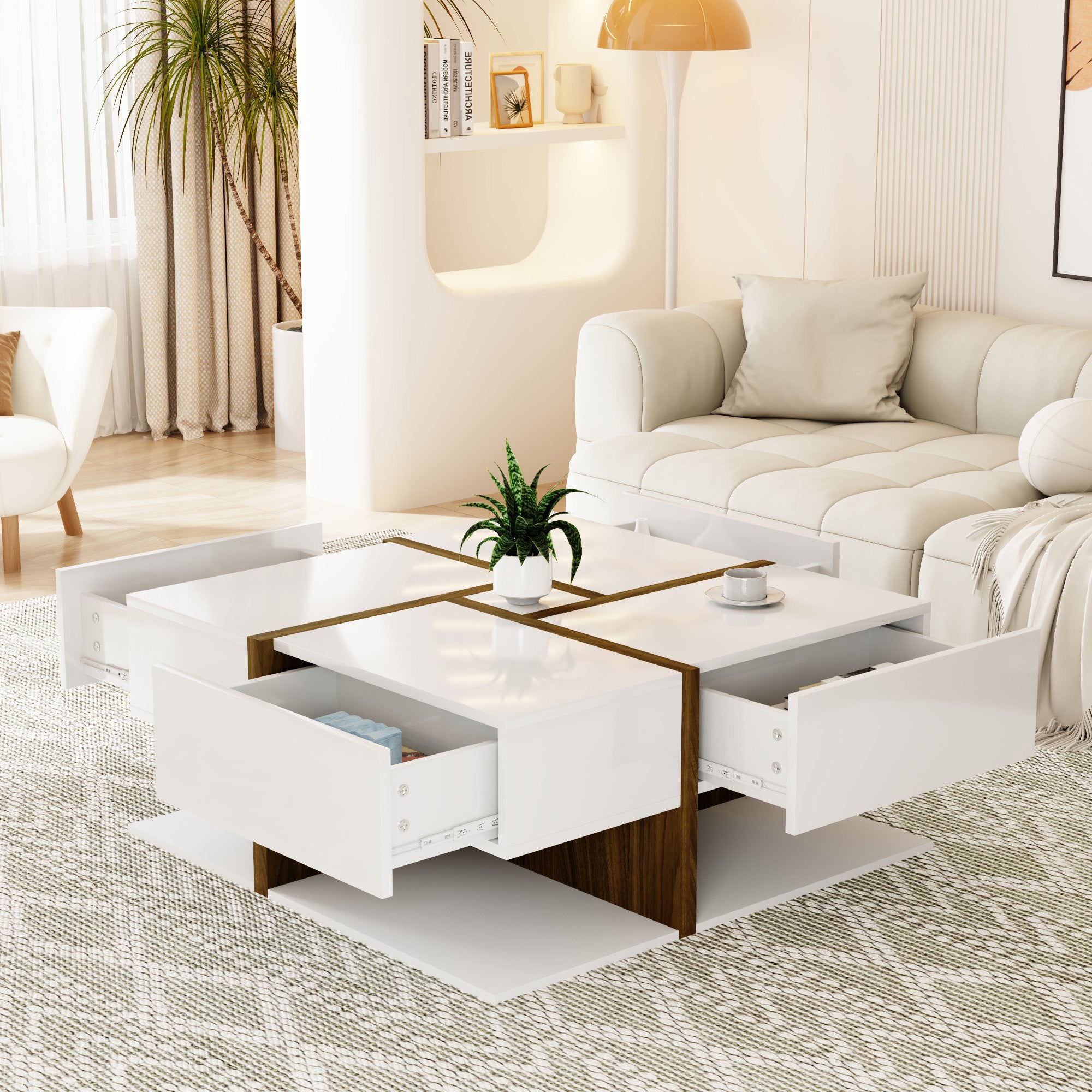 PINGGO High Gloss Coffee Table