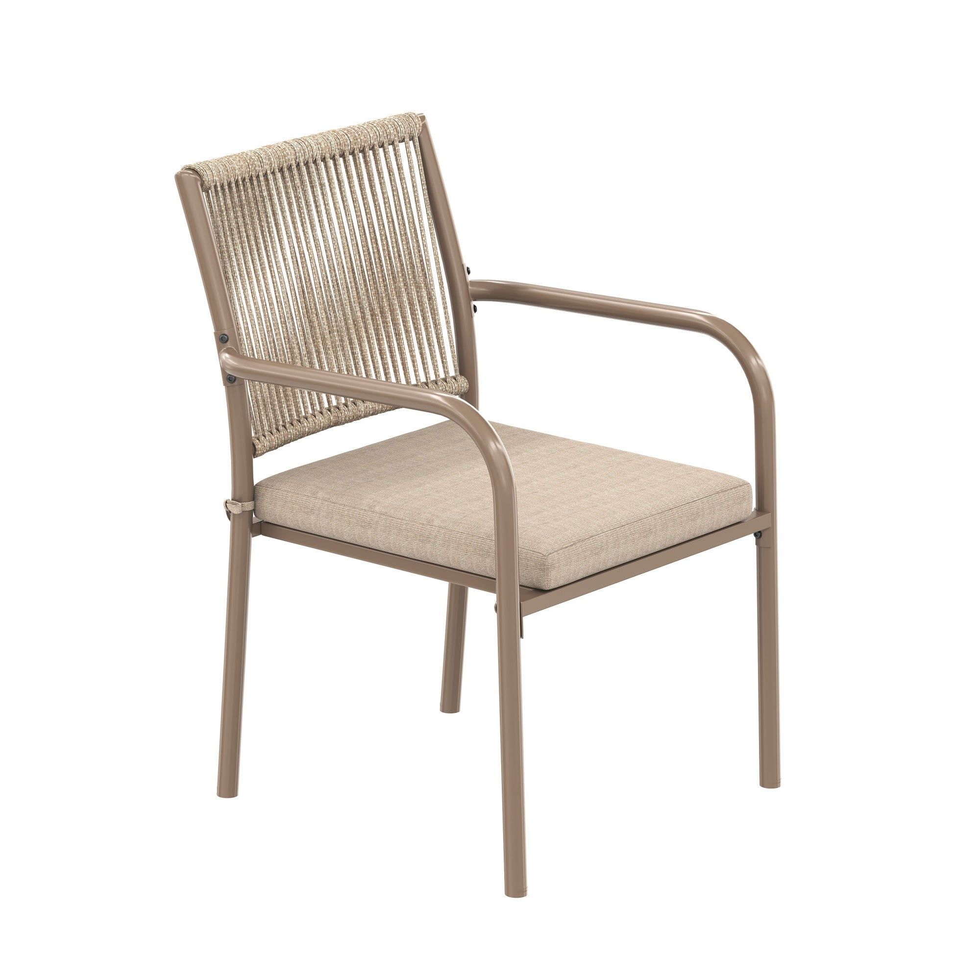 PINGGO Rattan Patio Furniture Set – Glass Table 4 Armchairs for Garden Balcony
