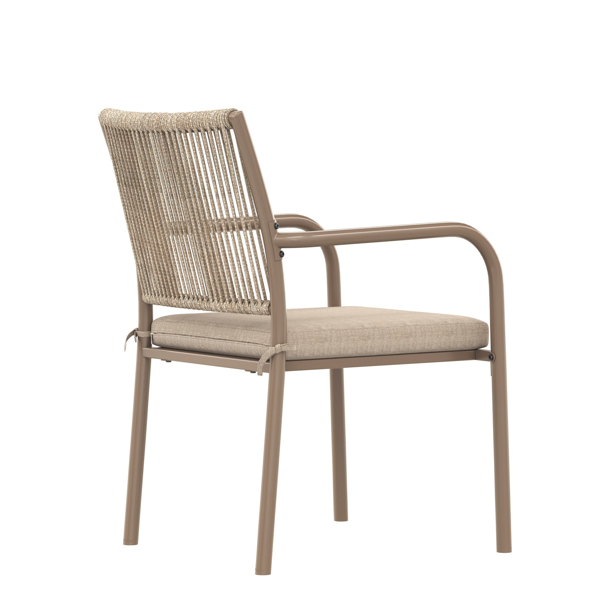 PINGGO Rattan Patio Furniture Set – Glass Table 4 Armchairs for Garden Balcony