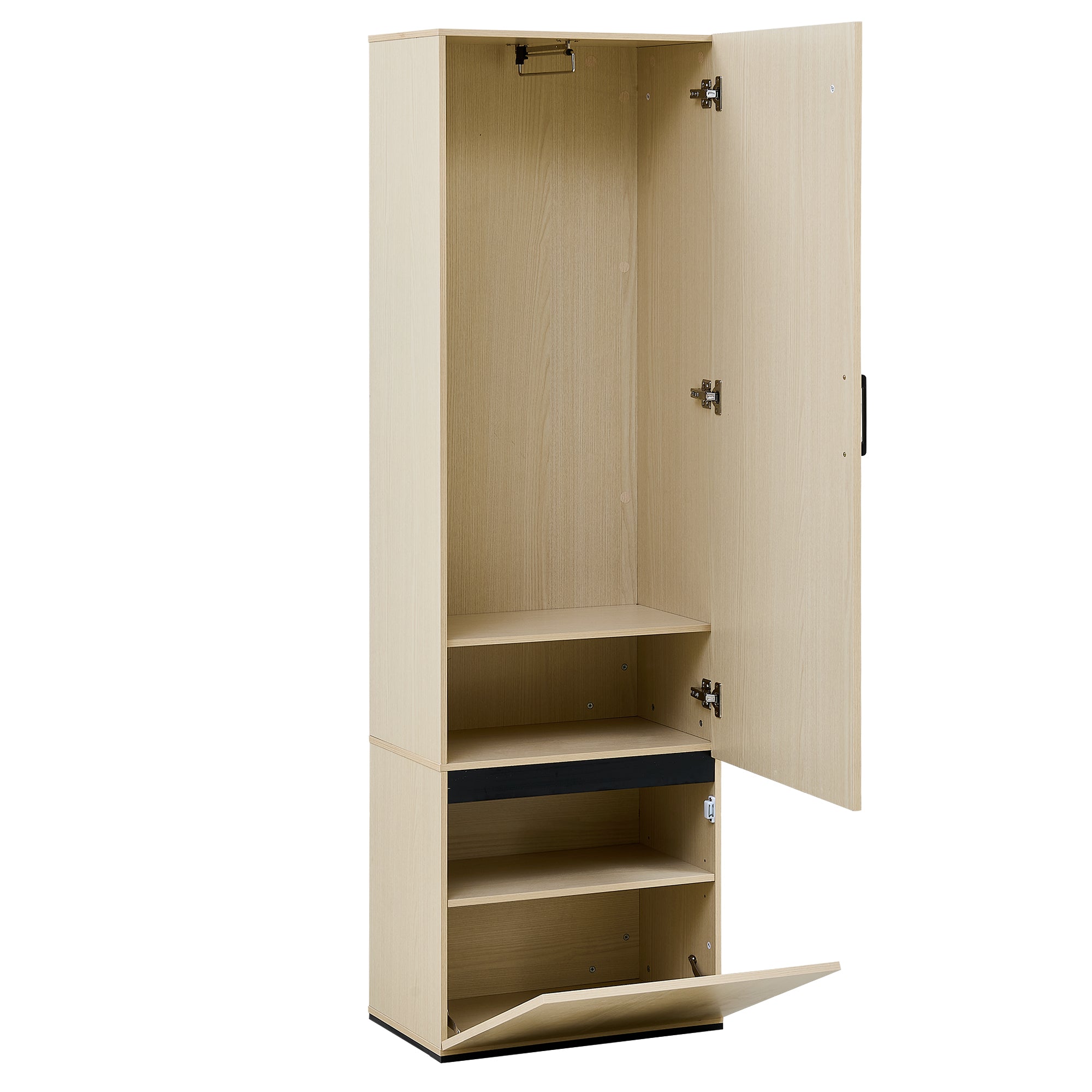 PINGGO Extendable Wardrobe Set with Mirror & Bench | Modern Hallway Furniture