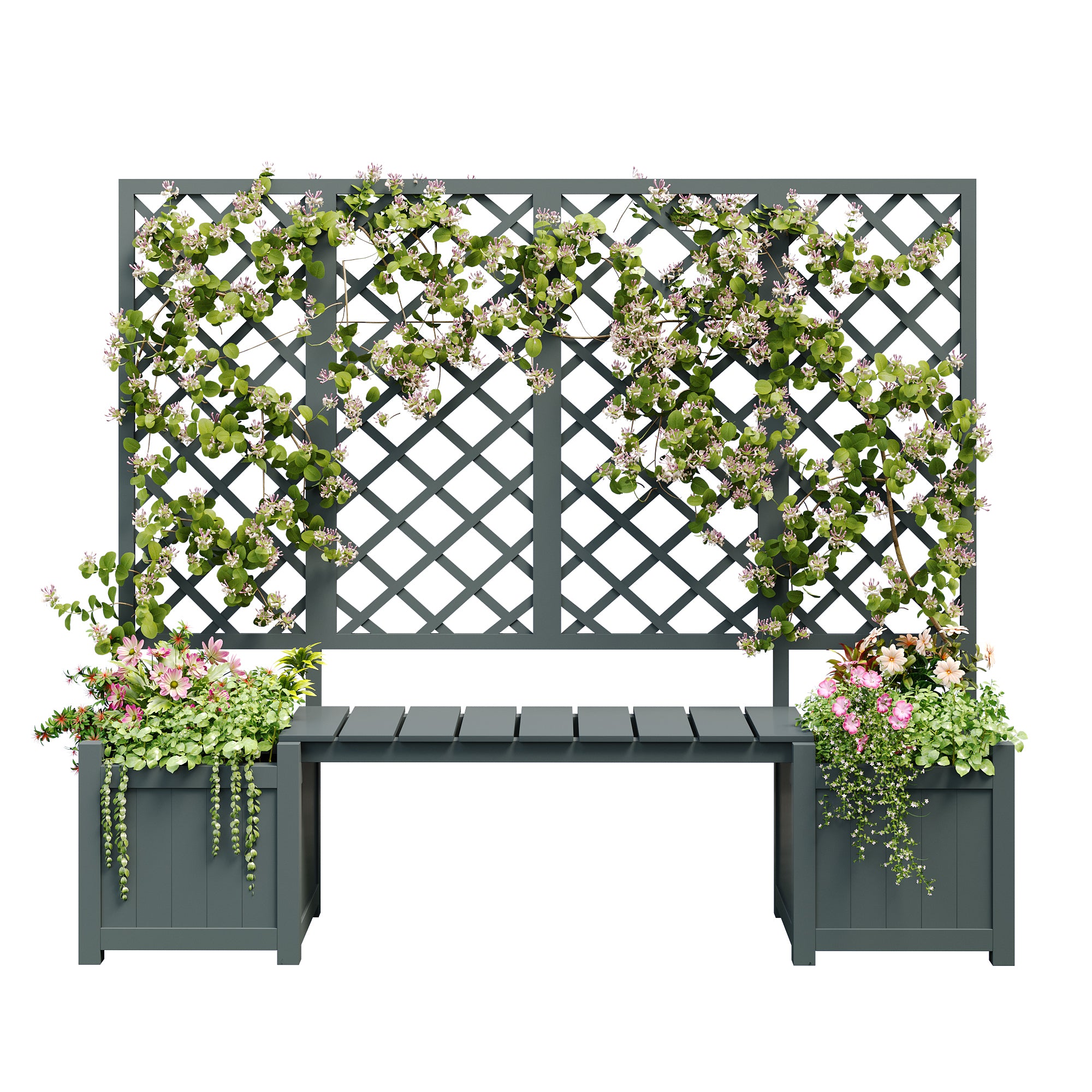 PINGGO Multi-Functional Fir Solid Wood Pot  Splitter & Seating Included  Spacious Flower Box for Garden