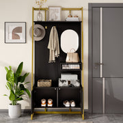 PINGGO Modern Minimalist Compact Wardrobe Open Multifunctional Storage Cabinet