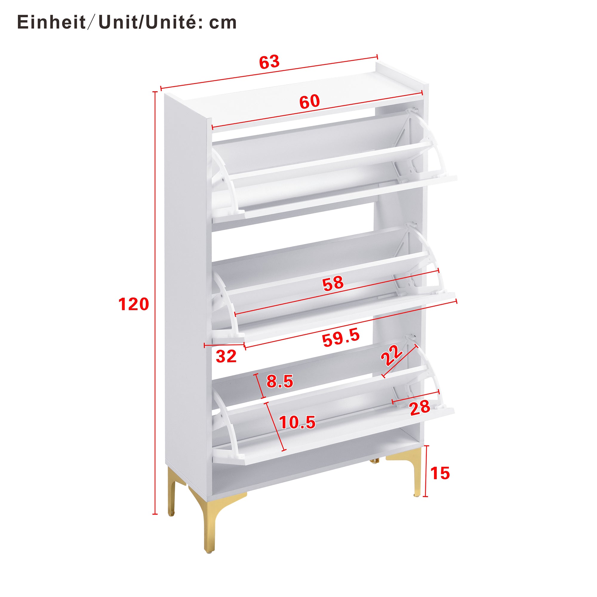 PINGGO Modern Luxury White Shoe Cabinet