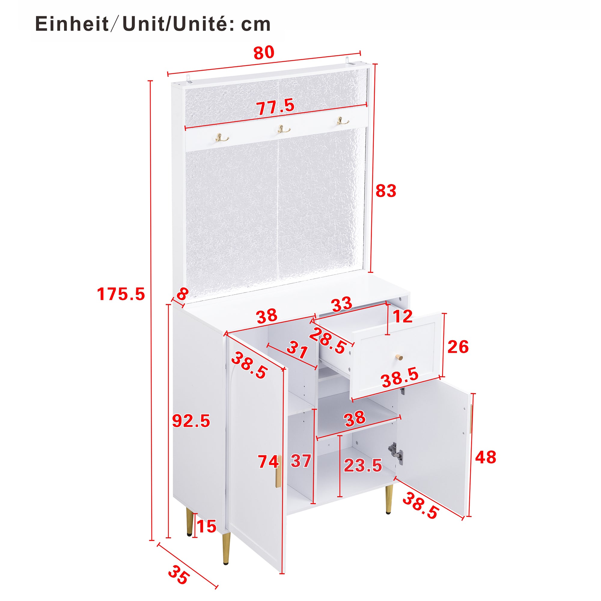 PINGGO Compact Floor Standing Wardrobe Cloakroom Set Corridor Entrance Storage Cabinet Plate Shoe Cabinet Organization System