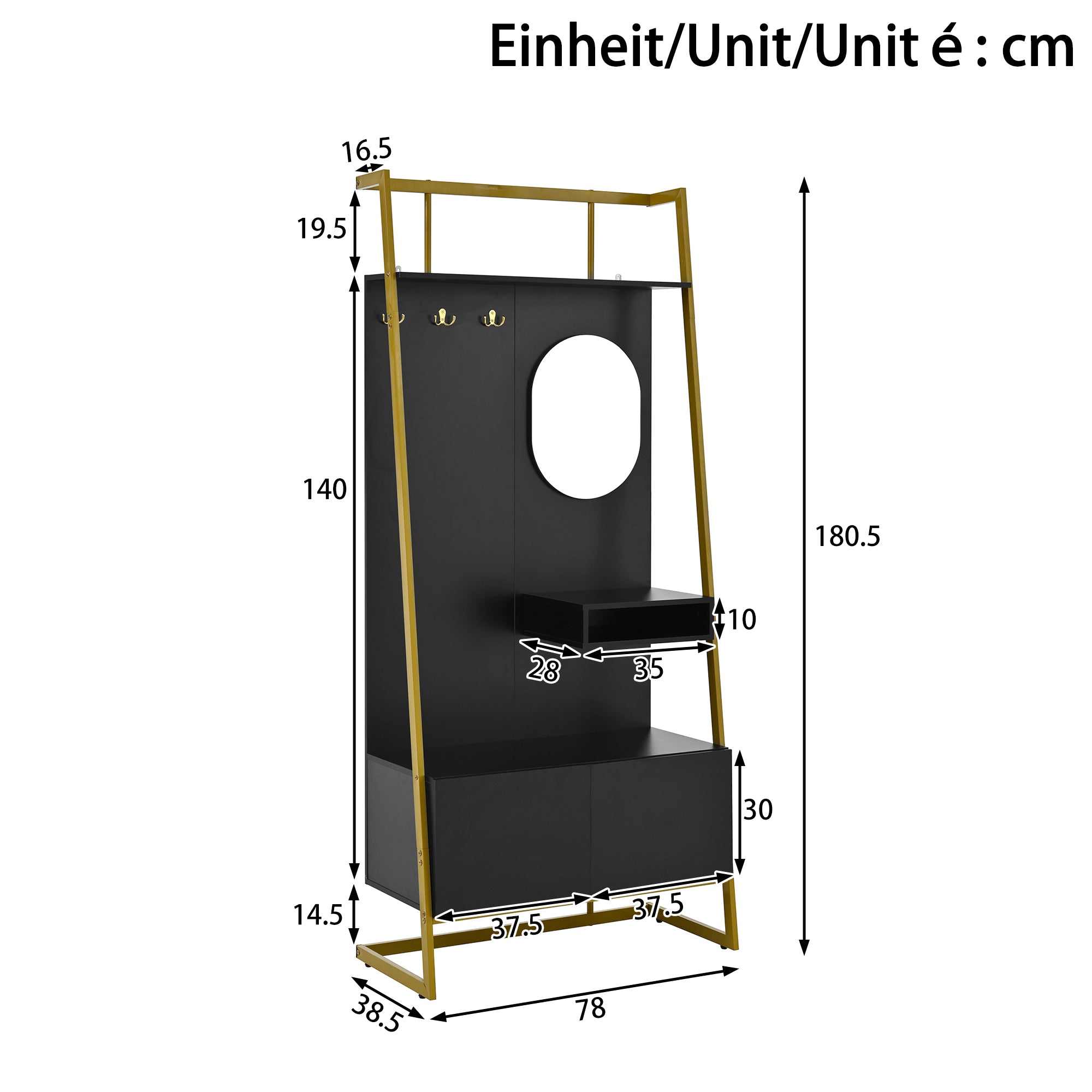 PINGGO Modern Minimalist Compact Wardrobe Open Multifunctional Storage Cabinet