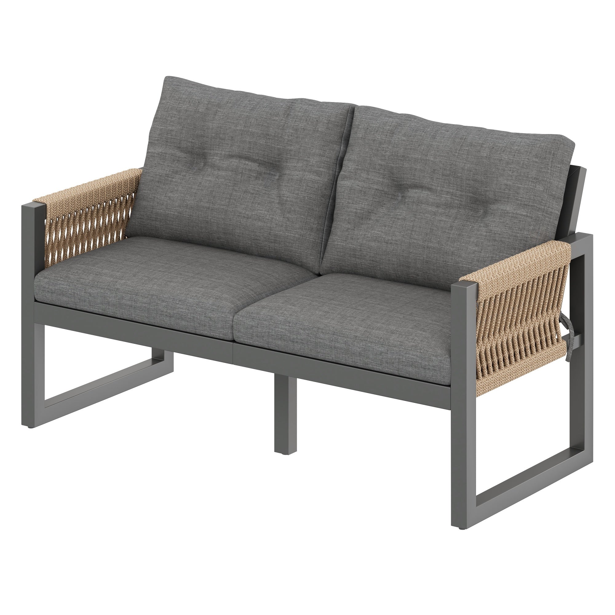 PINGGO Multi-Person Outdoor Meeting Sofa Set with Multifunctional Table
