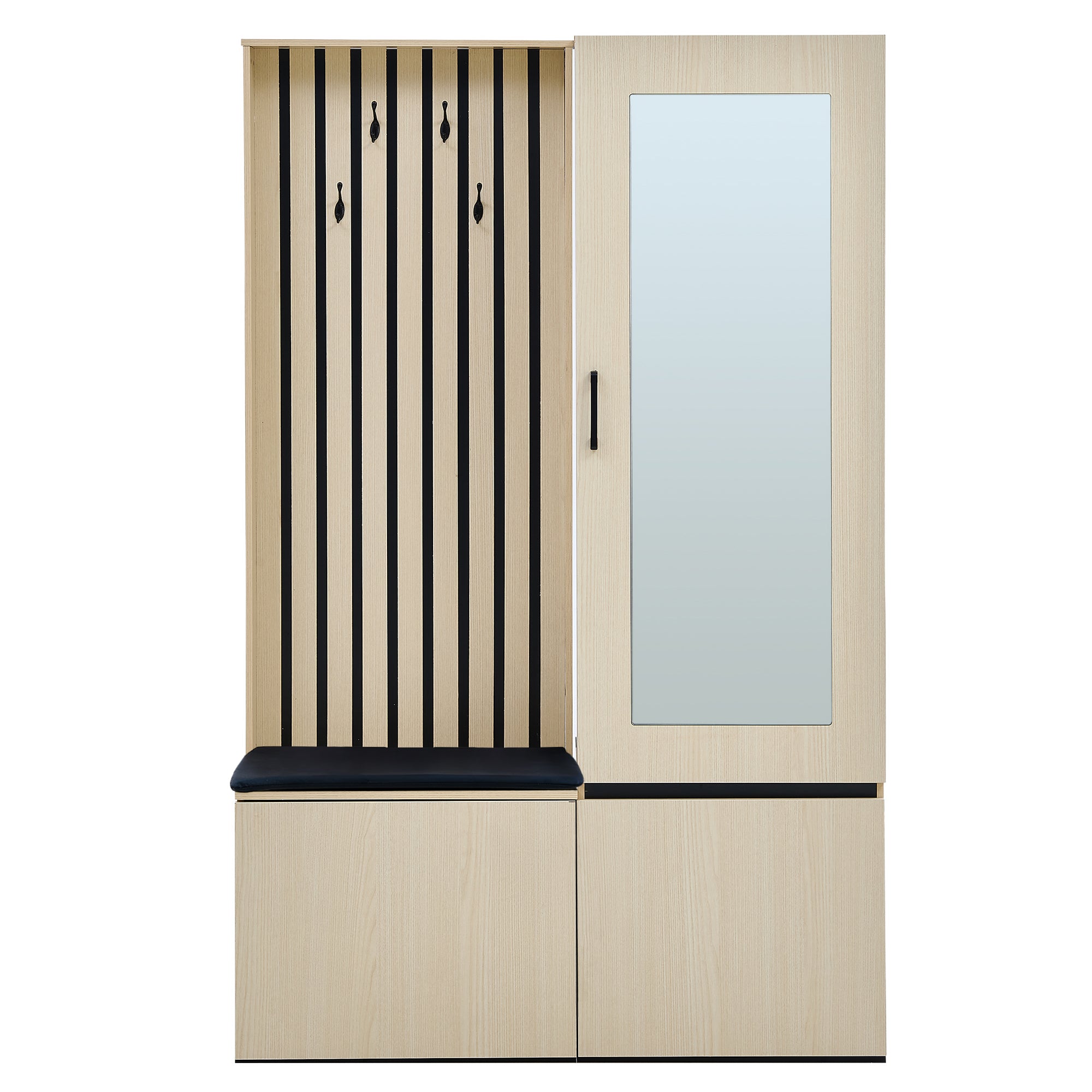 PINGGO Extendable Wardrobe Set with Mirror & Bench | Modern Hallway Furniture