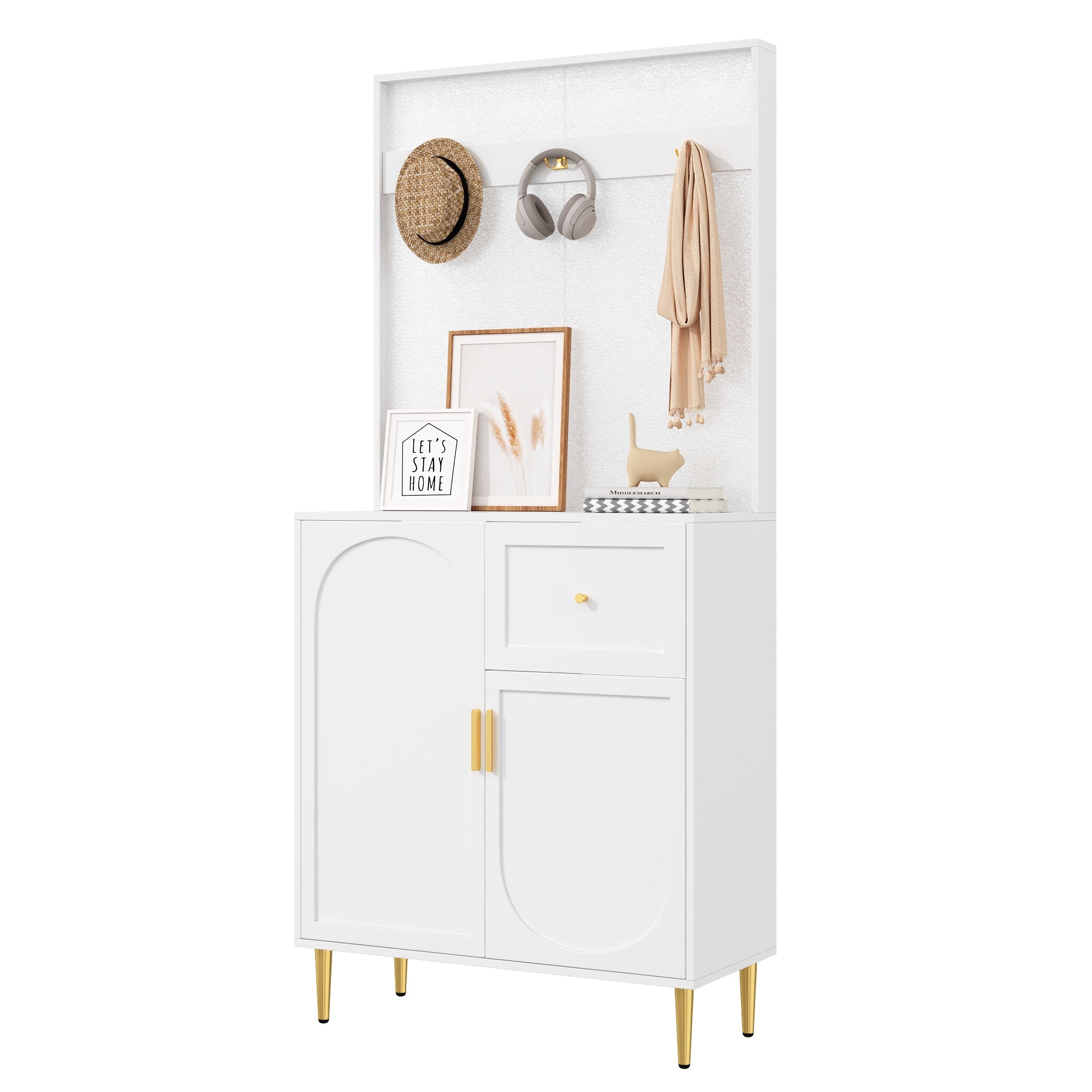 PINGGO Compact Floor Standing Wardrobe Cloakroom Set Corridor Entrance Storage Cabinet Plate Shoe Cabinet Organization System