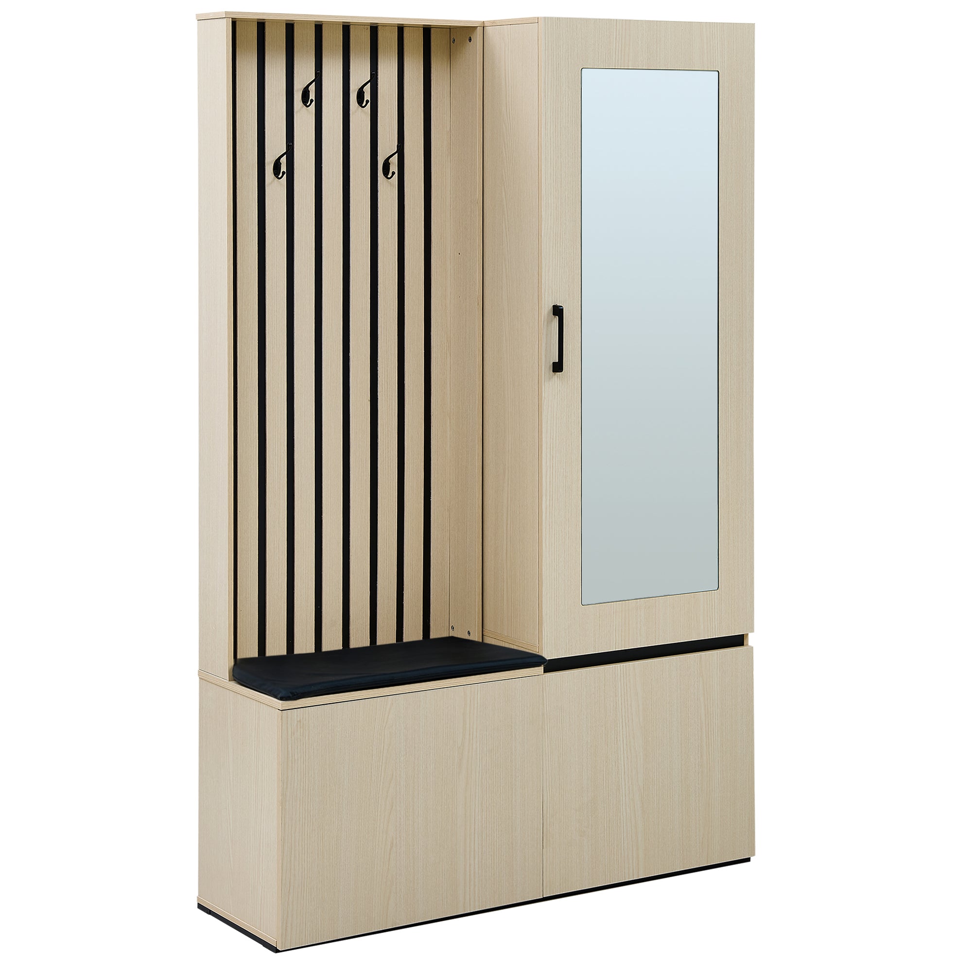 PINGGO Extendable Wardrobe Set with Mirror & Bench | Modern Hallway Furniture
