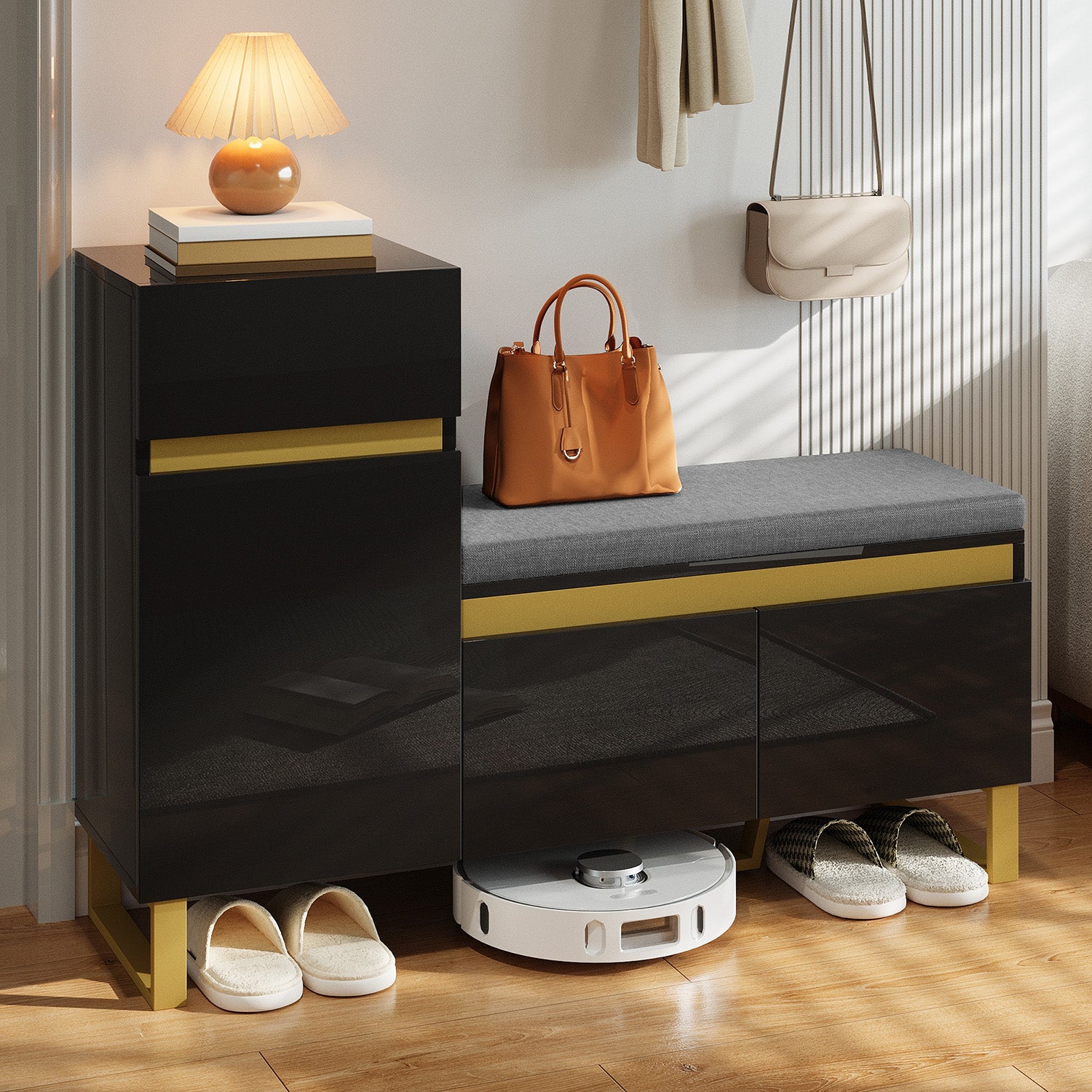 PINGGO Large Capacity Shoe Cabinet Modern Minimalist Multi-Layer Entrance Locker