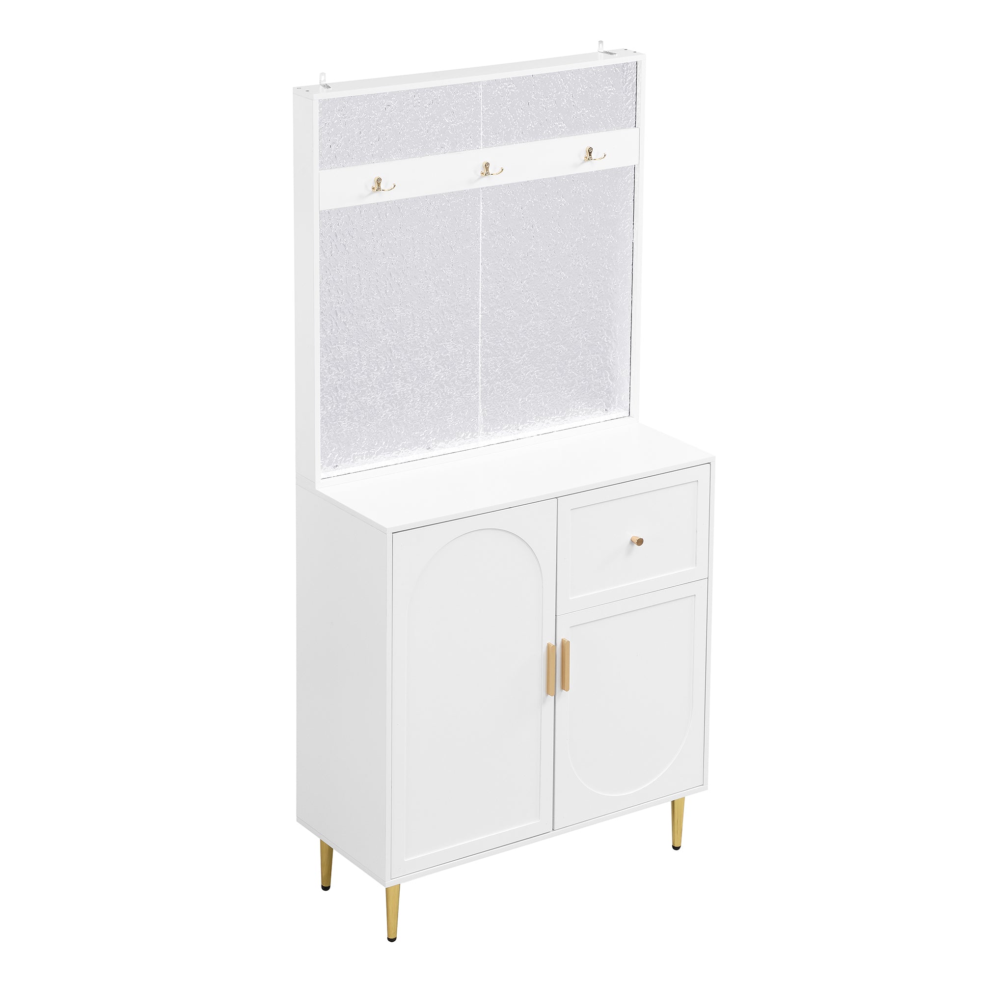 PINGGO Compact Floor Standing Wardrobe Cloakroom Set Corridor Entrance Storage Cabinet Plate Shoe Cabinet Organization System