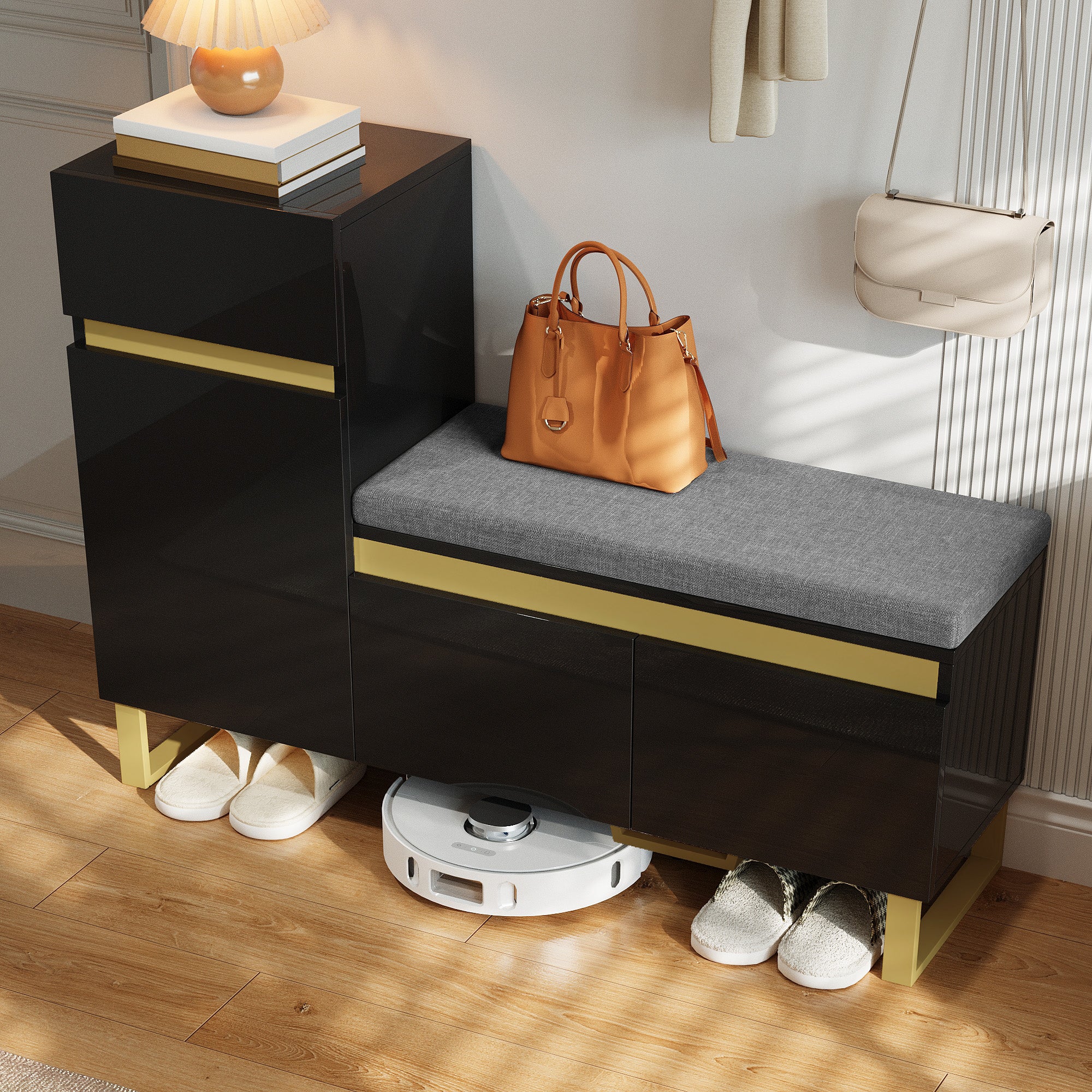 PINGGO Large Capacity Shoe Cabinet Modern Minimalist Multi-Layer Entrance Locker