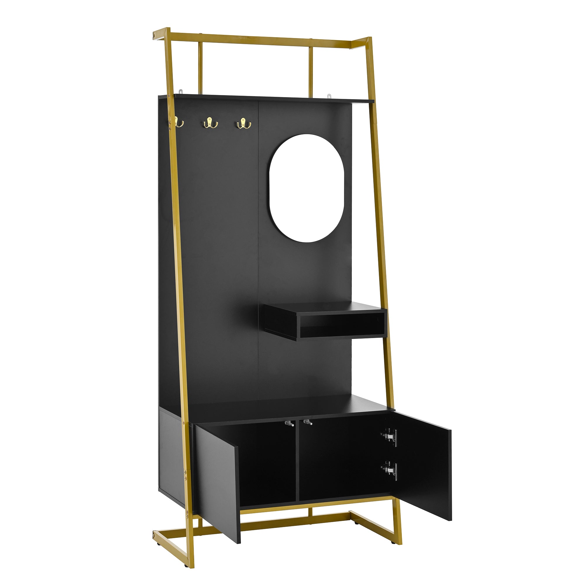 PINGGO Modern Minimalist Compact Wardrobe Open Multifunctional Storage Cabinet