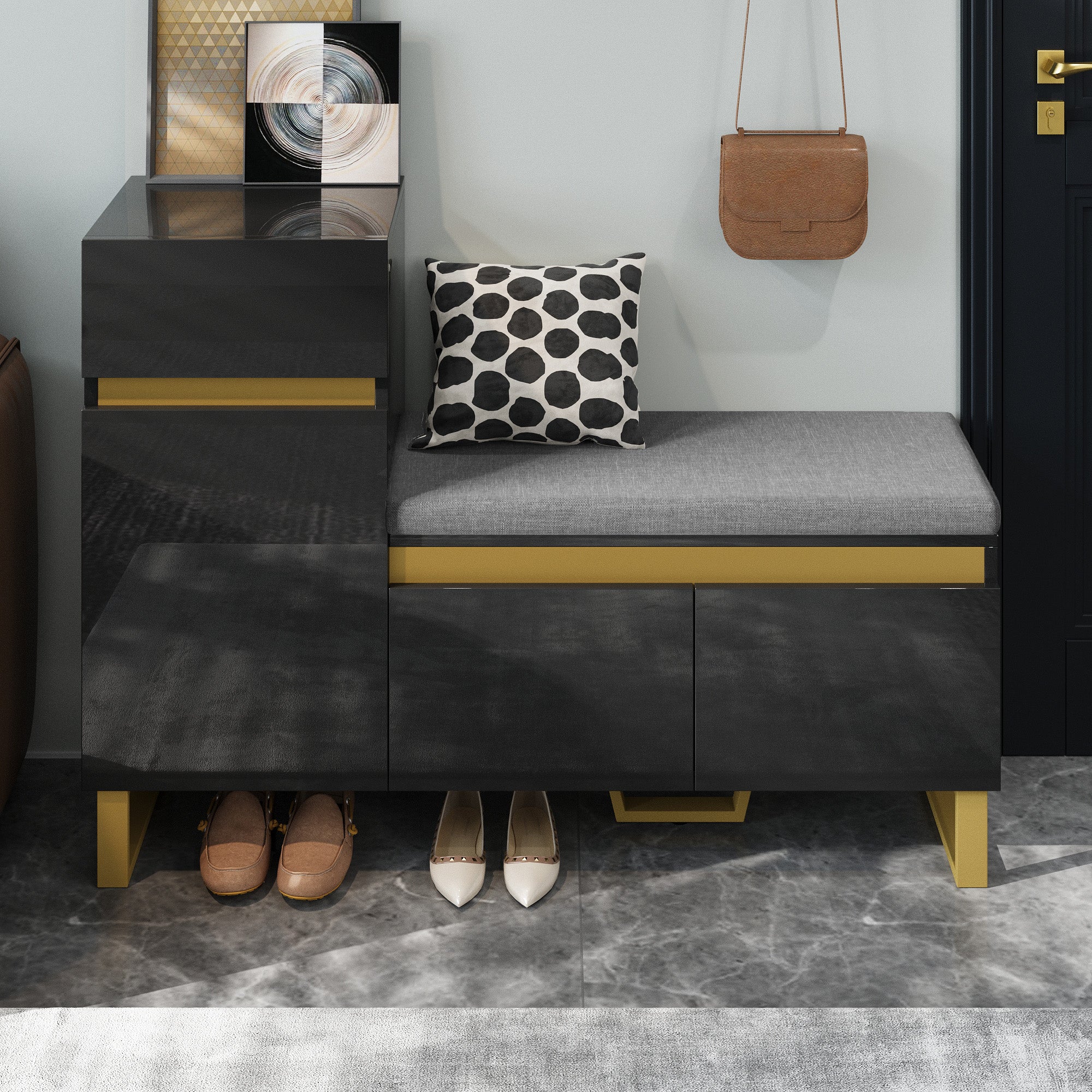 PINGGO Large Capacity Shoe Cabinet Modern Minimalist Multi-Layer Entrance Locker