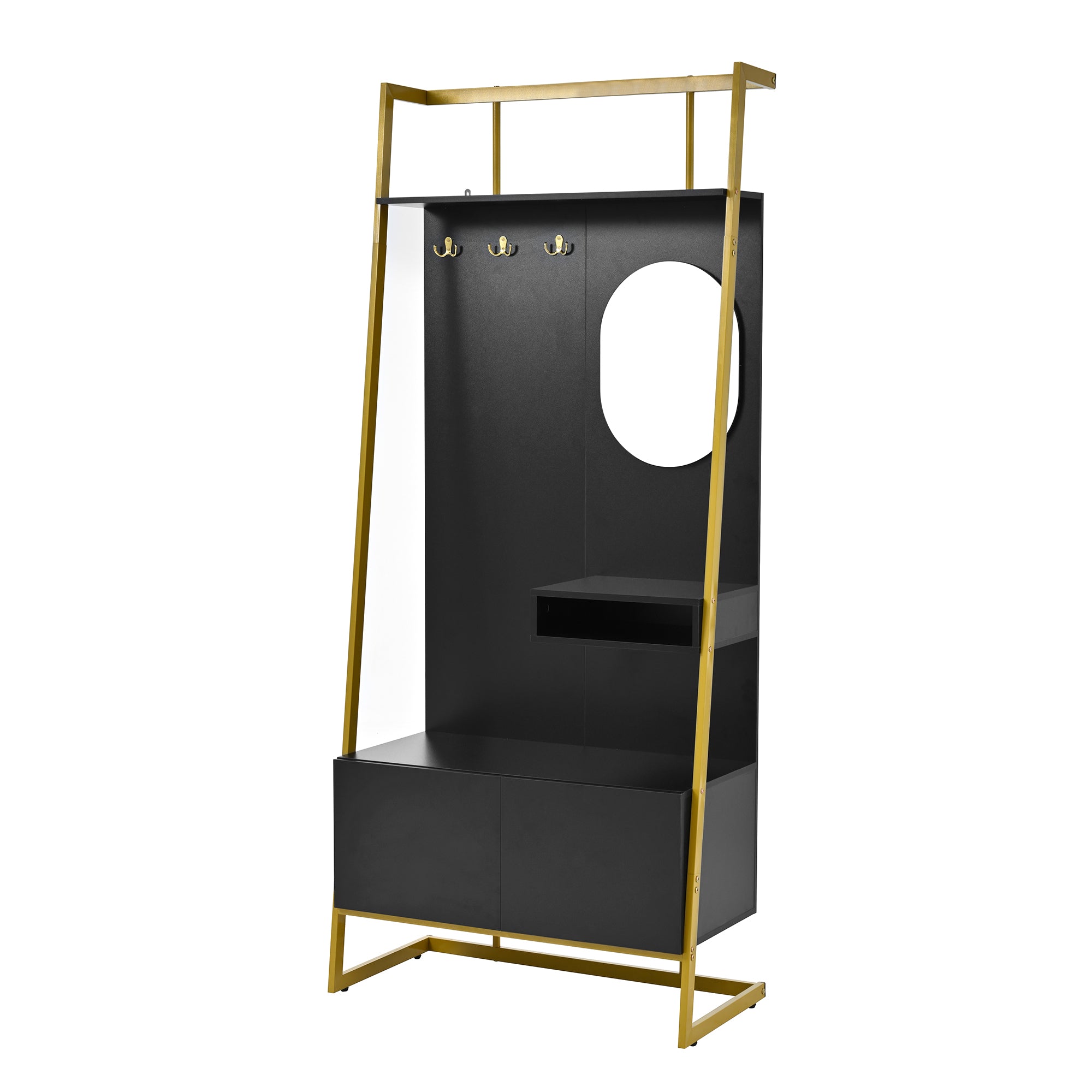 PINGGO Modern Minimalist Compact Wardrobe Open Multifunctional Storage Cabinet