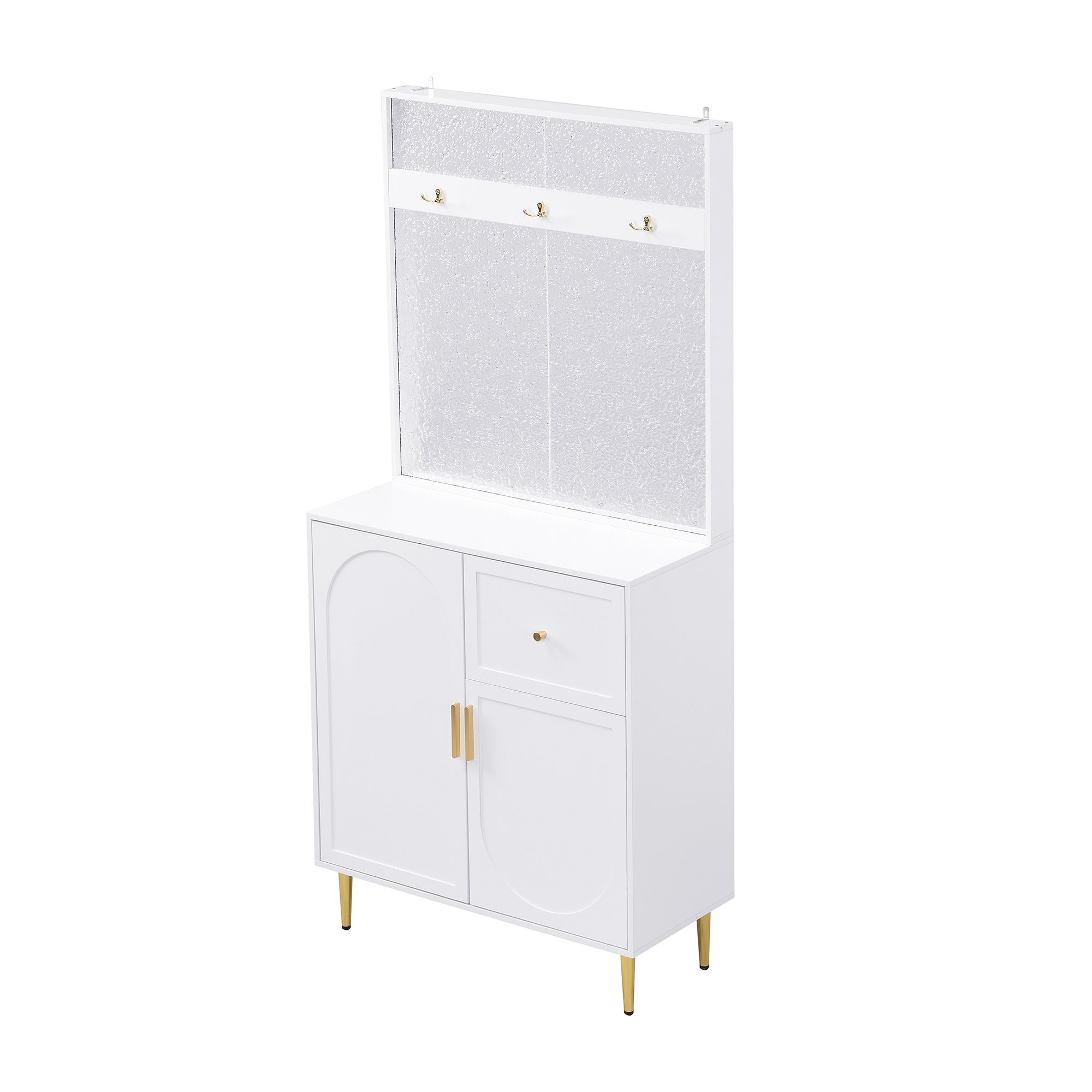 PINGGO Compact Floor Standing Wardrobe Cloakroom Set Corridor Entrance Storage Cabinet Plate Shoe Cabinet Organization System