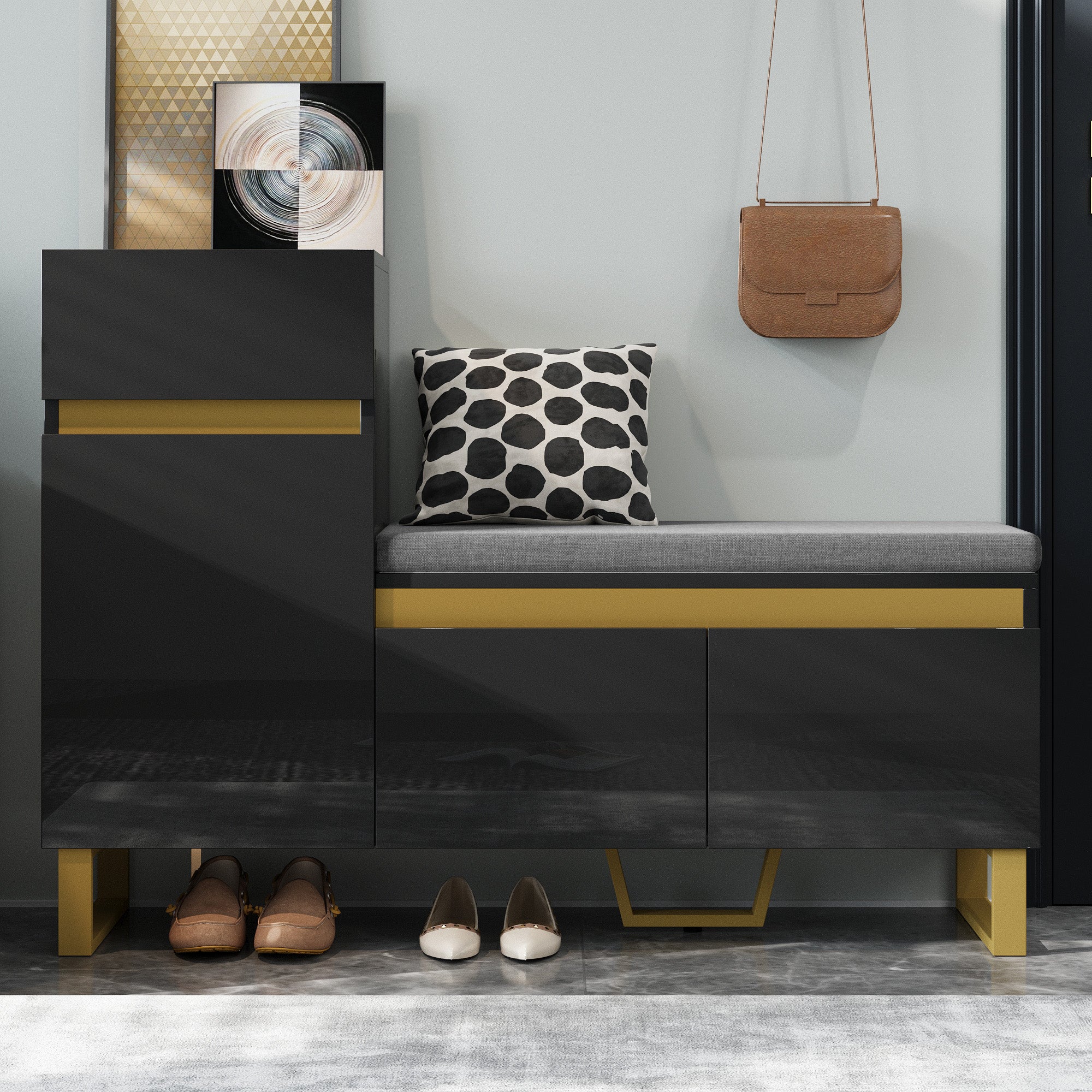 PINGGO Large Capacity Shoe Cabinet Modern Minimalist Multi-Layer Entrance Locker