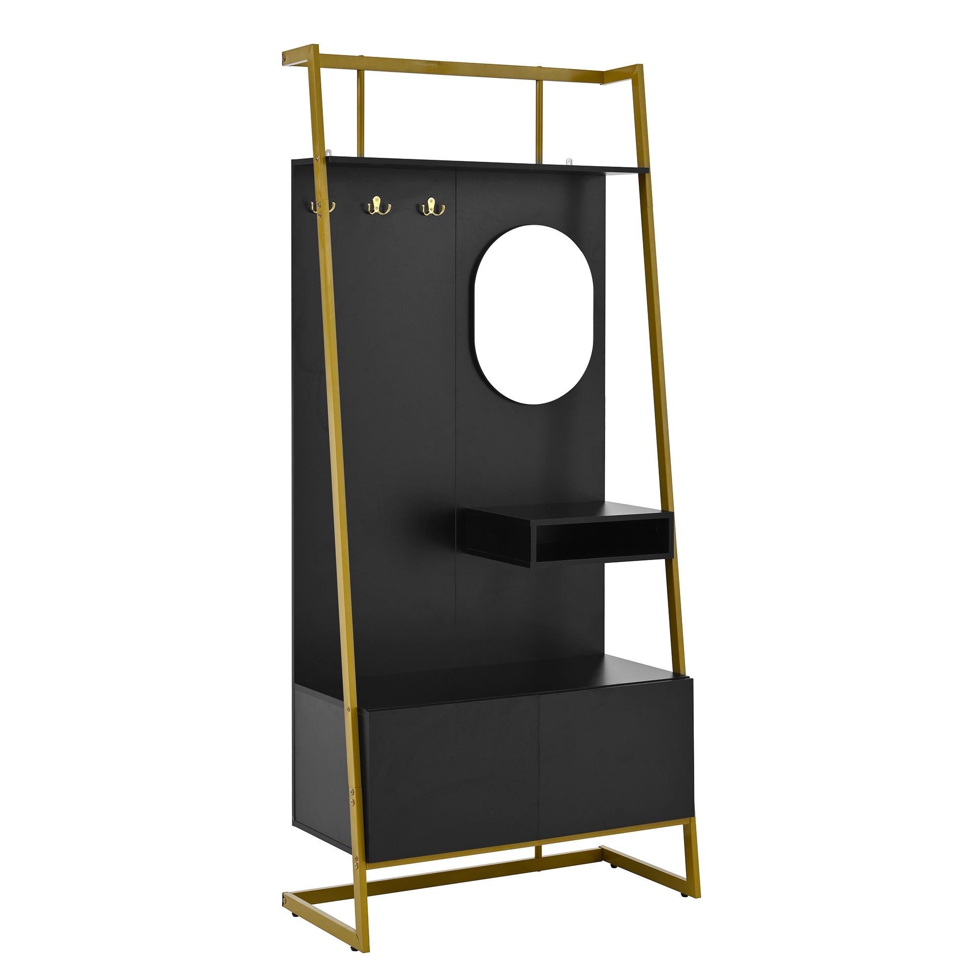 PINGGO Modern Minimalist Compact Wardrobe Open Multifunctional Storage Cabinet