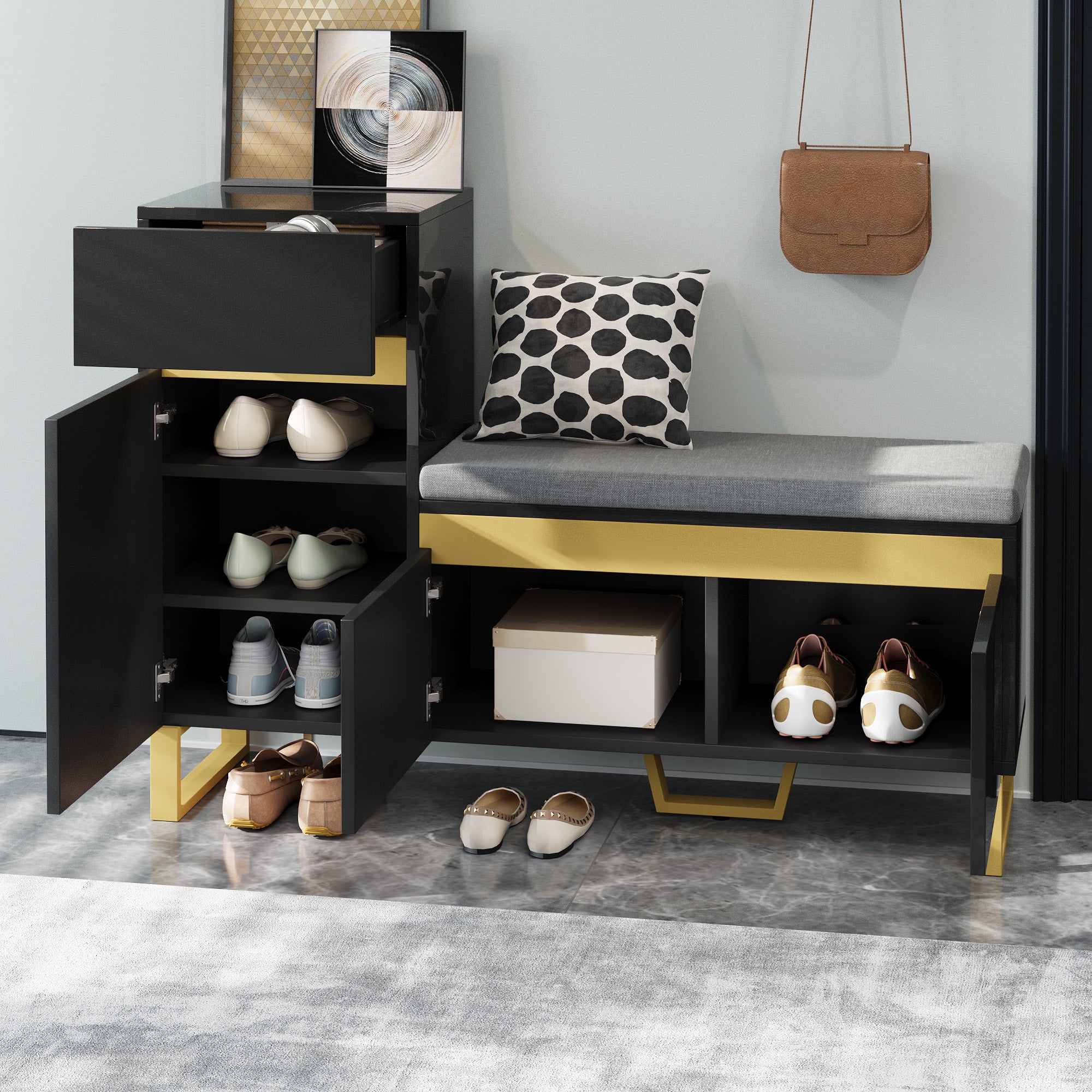 PINGGO Large Capacity Shoe Cabinet Modern Minimalist Multi-Layer Entrance Locker