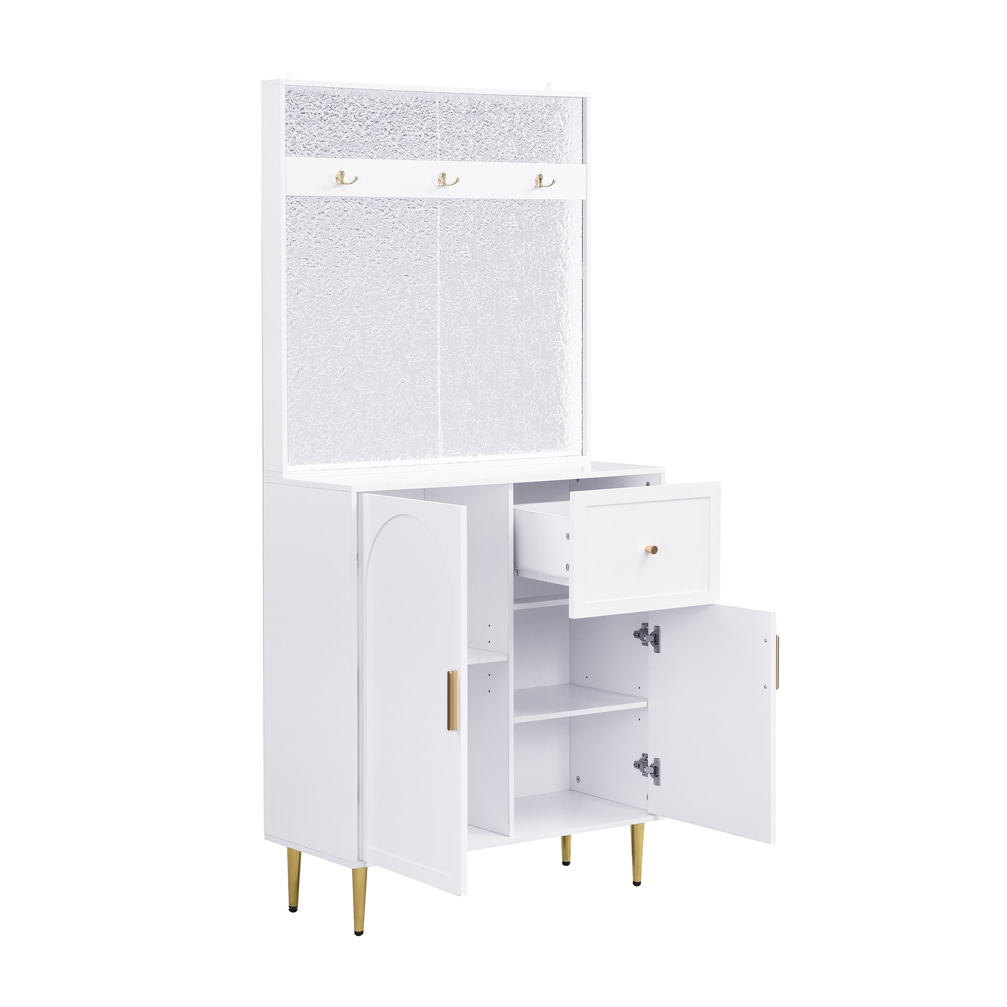 PINGGO Compact Floor Standing Wardrobe Cloakroom Set Corridor Entrance Storage Cabinet Plate Shoe Cabinet Organization System